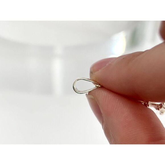 Abstract Beaded Wrapped Teardrop Sterling Silver 925 Vintage Pendant - Picture 9 of 10